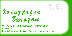 krisztofer burszon business card